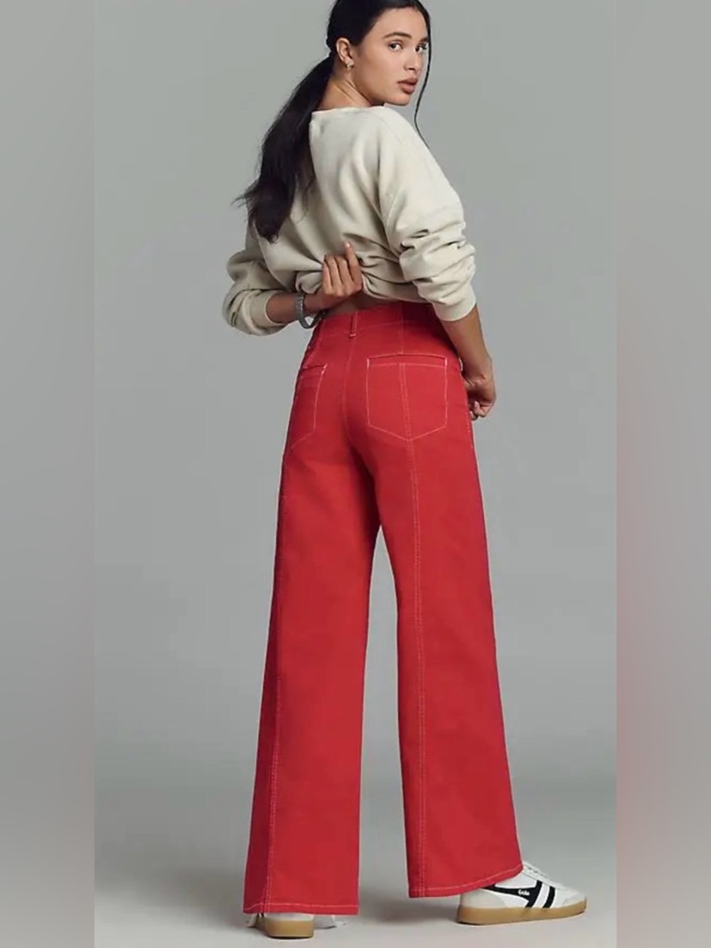 NWT MAEVE The Delaney Clean-Seamed High-Rise Wide-Leg Jeans Rose size 31 - Picture 2 of 11